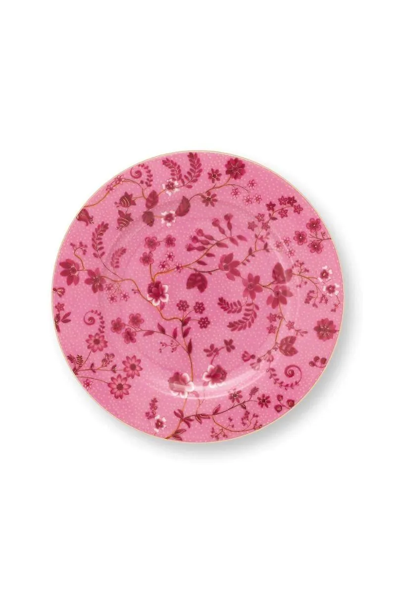 Gebaksbord Jolie Bloemen Roze 17cm