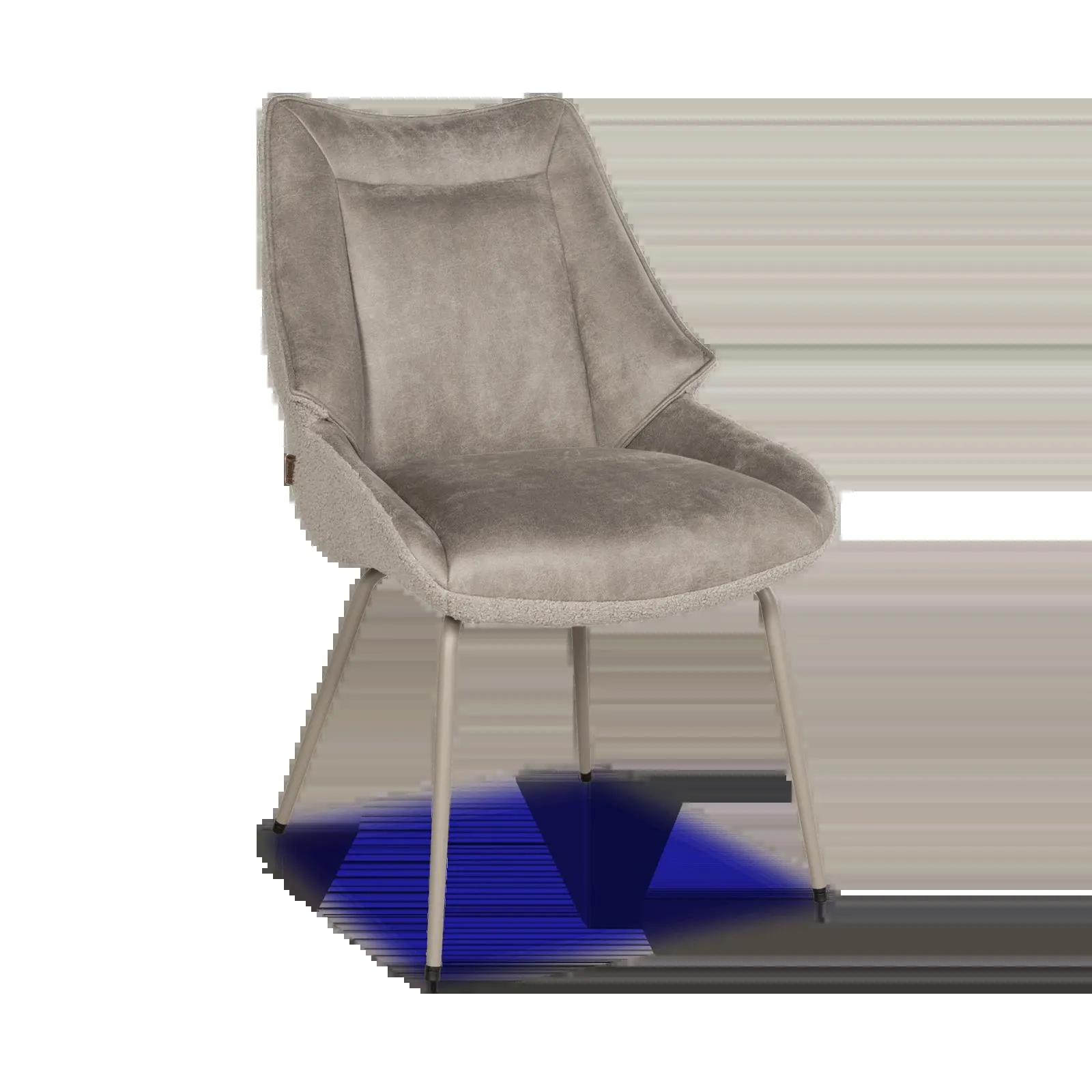 Eetkamerstoel Sabu - Bull Clay/Teddy Lichtgrijs (OP=OP)