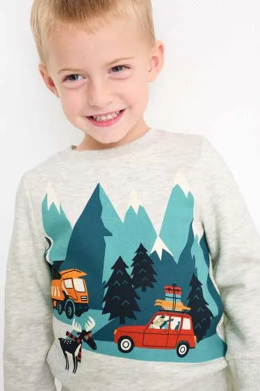 Car, elk and mountain - sweatshirt