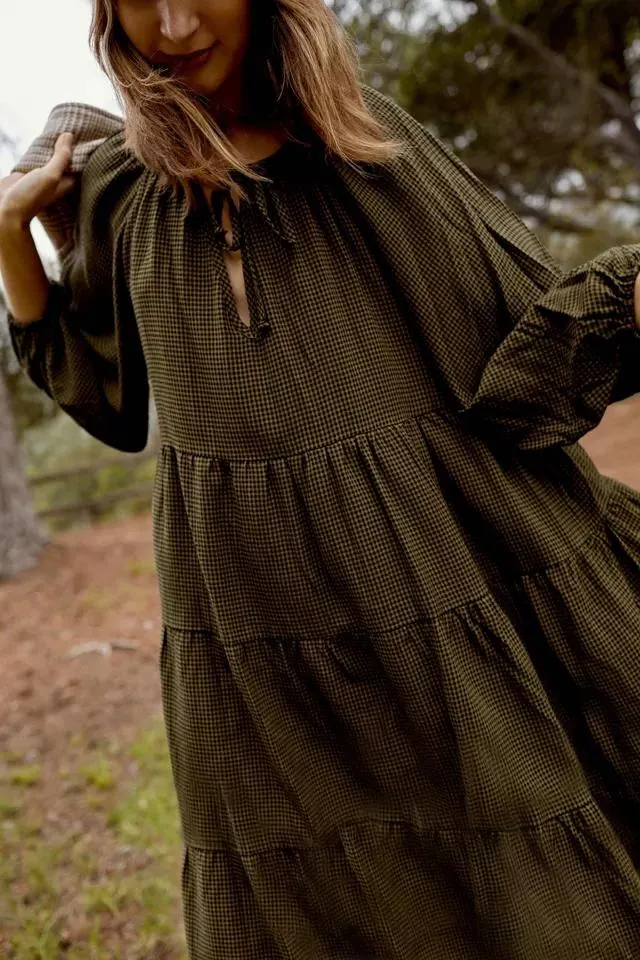 Whimsy + Row Mandy Gingham TEncel Midi Dress