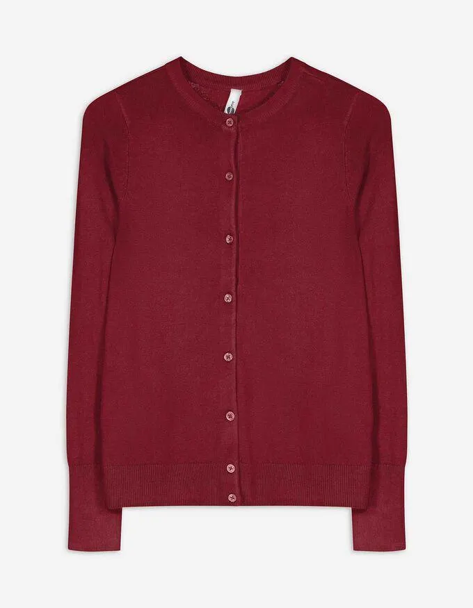 Gebreid vest - LENZING™ ECOVERO™ - donkerrood