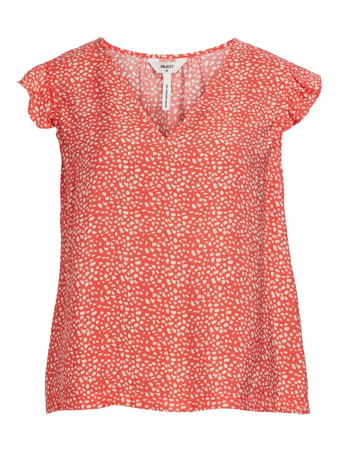OBJLEONORA T-Shirts & Tops - Hot Coral