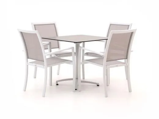 Bellagio Anzio/Canzo 80cm dining tuinset 5-delig stapelbaar inklapbaar