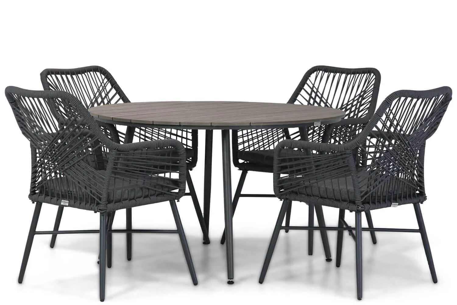 Domani Foris/Matale 125 cm rond dining tuinset 5-delig