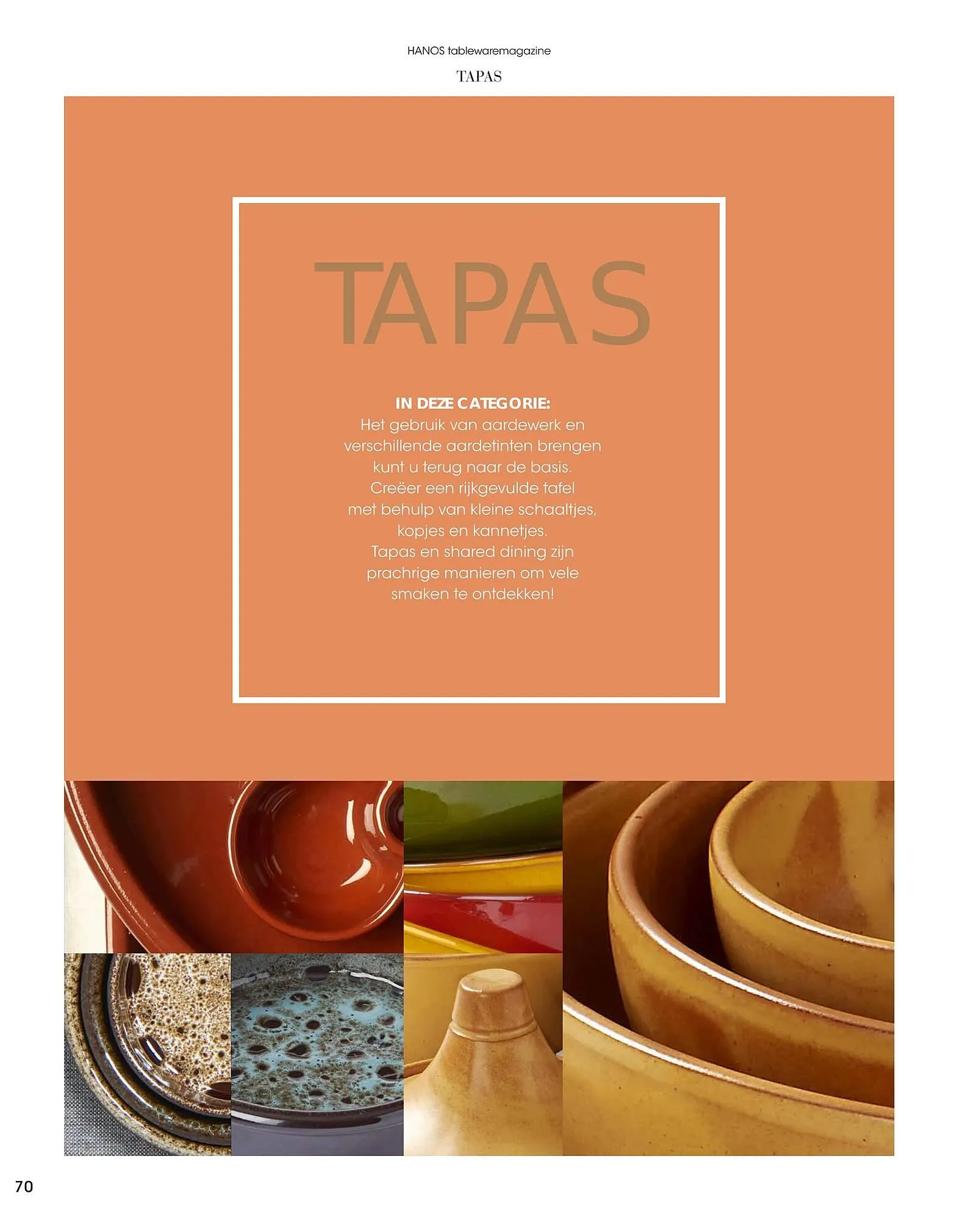 HANOS Tableware Magazine 2023-2024 van 1 januari tot 30 april 2024 - Folder pagina 70