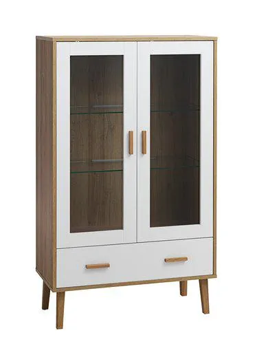 Vitrinekast GAMMELGAB 1 lade eiken/wit