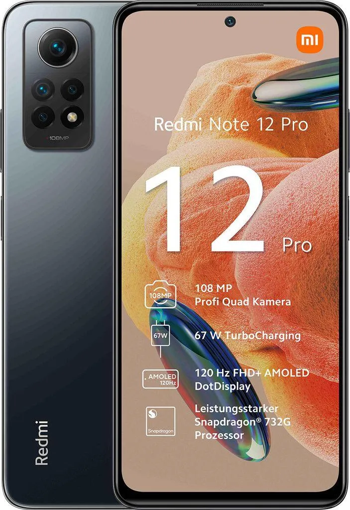 Redmi Note 12 Pro 4G 8GB + 256GB Graphite Grey Smartphone