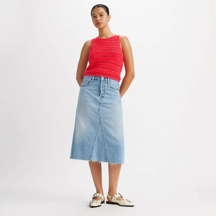 High Rise A Line Decon Skirt