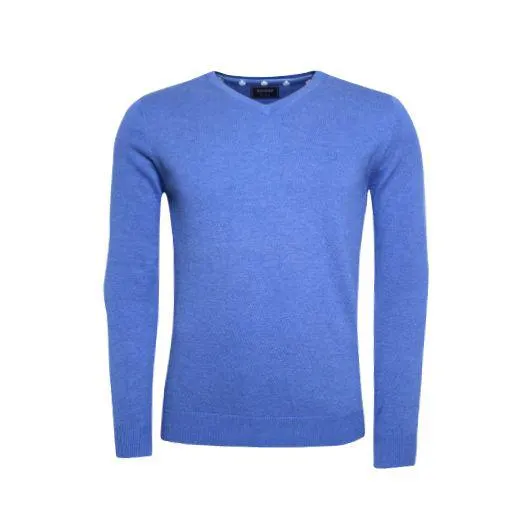 Katoenen Pullover met V-hals Blauw
