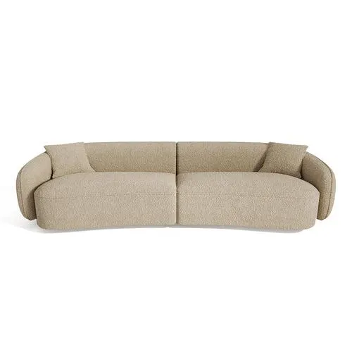 Sia Home - Rechte bank CELINE - Bouclette stof - Beige - 260cm