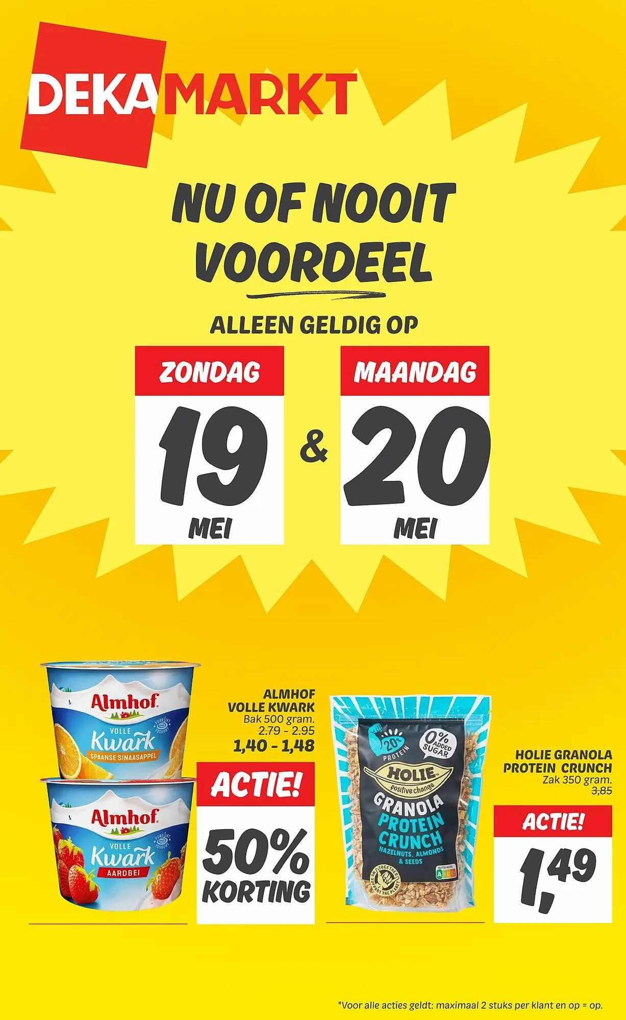 Dekamarkt folder - Nu of Nooit voordeel van 19 mei tot 20 mei 2024 - Folder pagina 1