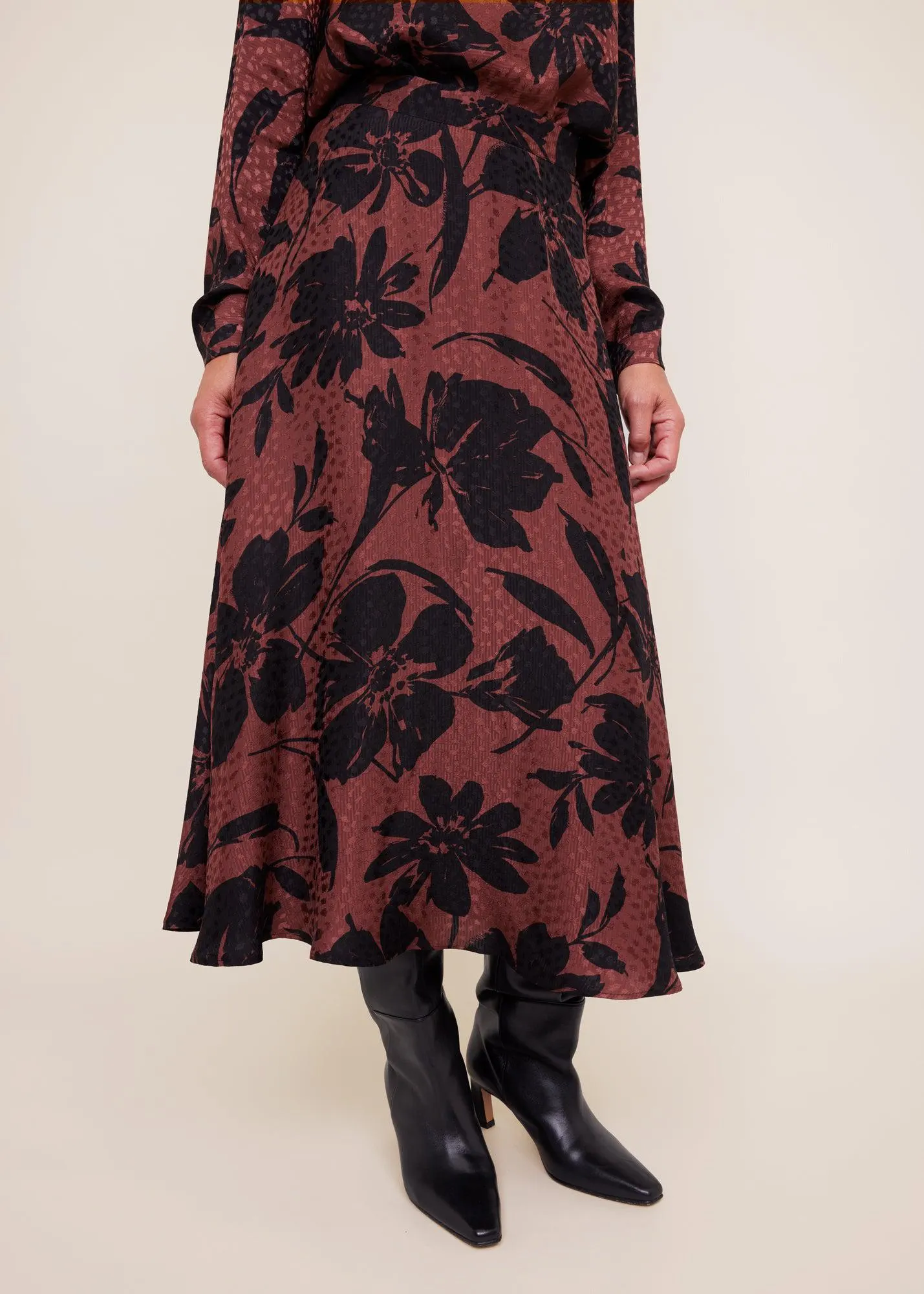 Viscose rok met bloemenprint