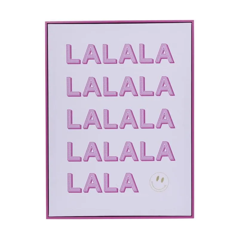 Poster met lijst la la la - paars/roze - 40x30 cm - Happy at home by Sanny