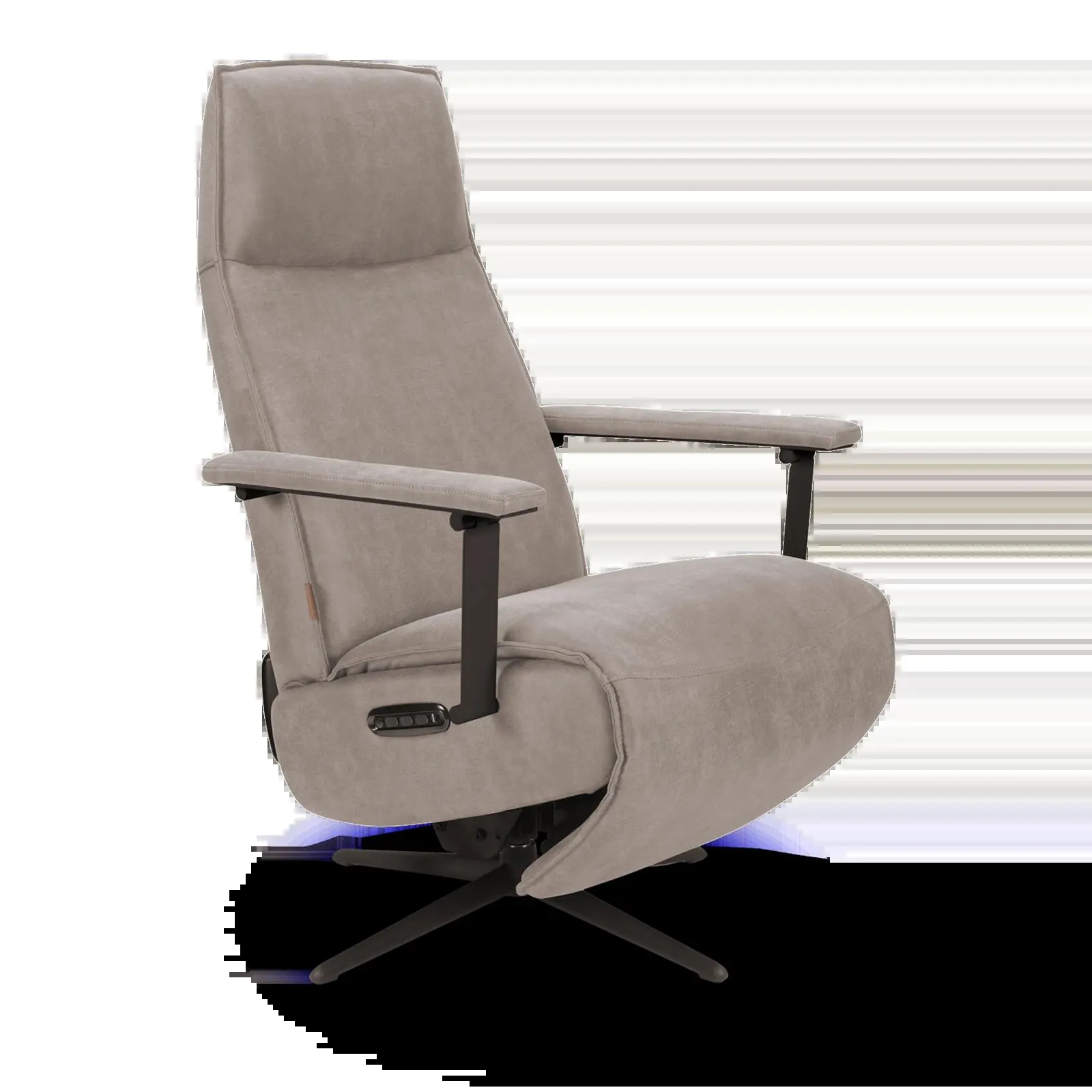 Relaxfauteuil (elektrisch) Villon - Microleder Oxx Lichtgrijs