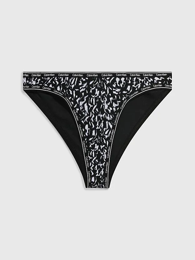 Hoog uitgesneden bikinibroekje - Logo Tape