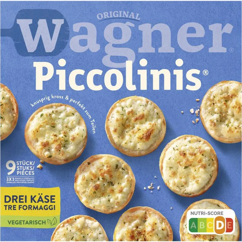 Wagner Piccolinis mini pizza 3 soorten kaas