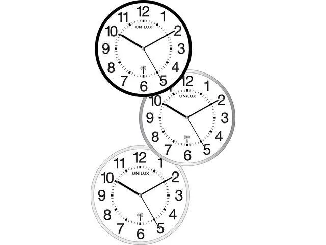 Unilux WAVE Klok, Radiografisch, Diameter 30 cm, Grijs, Wit