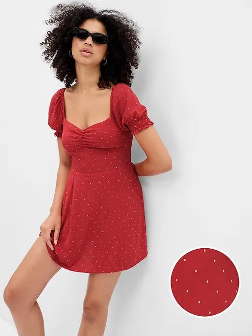 Puff Sleeve Mini Dress