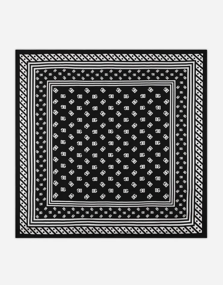 Foulard 90 x 90 en sergé avec imprimé logo DG all-over