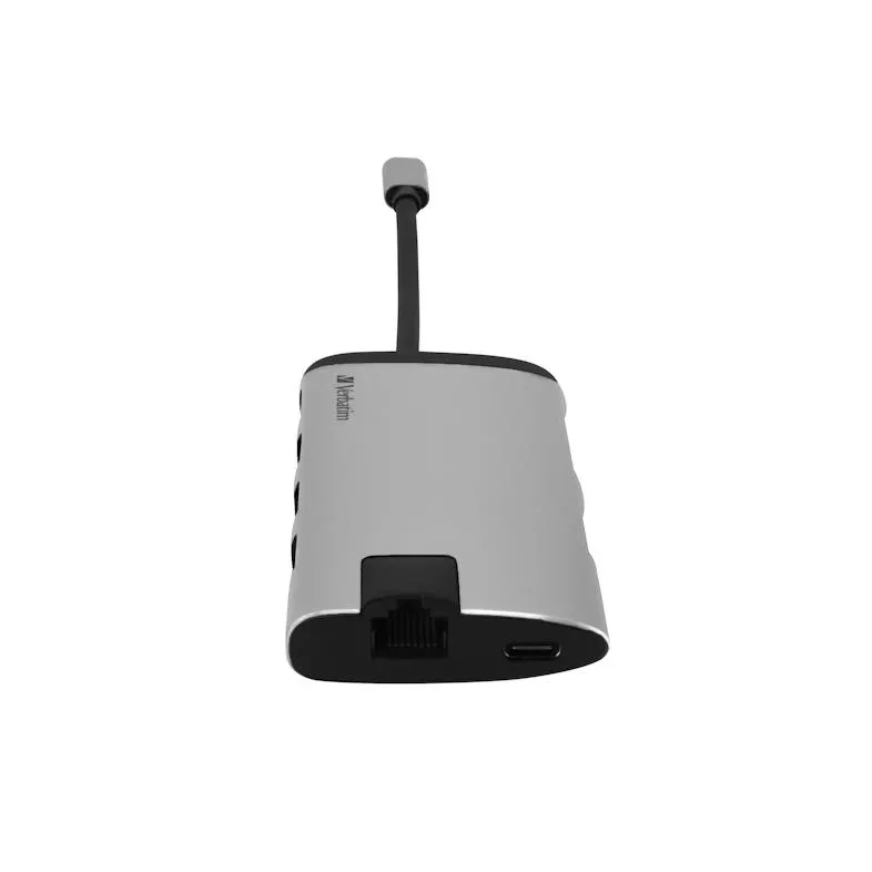 USB-C multipoort hub HDMI 4K 30Hz, 1 x USB-C USB 3.1, 3 x USB-A 3.0, RJ45, microSD, 15 cm kabel, reisdock, dockingstation