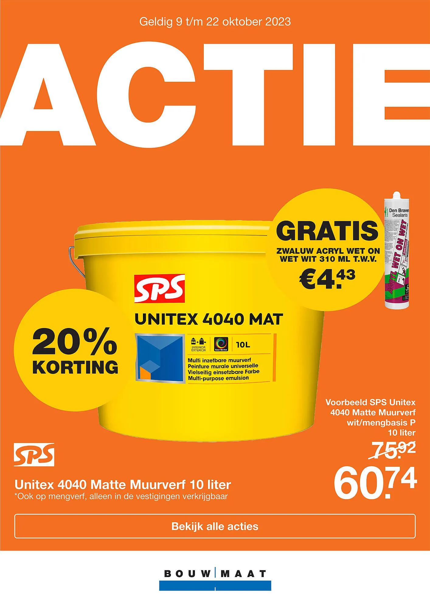 BOUWMAAT folder van 9 oktober tot 22 oktober 2023 - Folder pagina 1