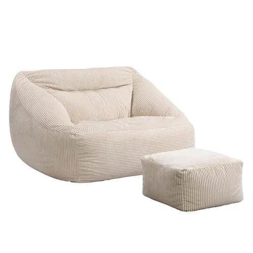 Home Deluxe zitzak COSY beige inclusief krukje