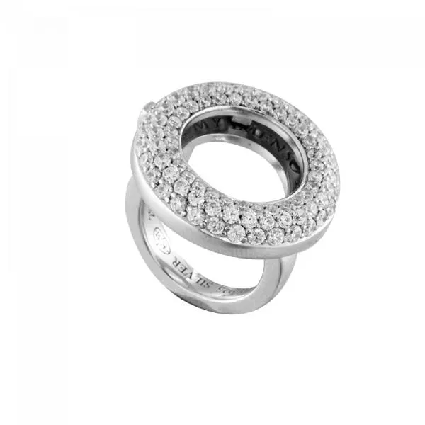 MY iMenso 925/rhod-plated ring for 14mm Sphérique 8/024 eursize (choose your size)