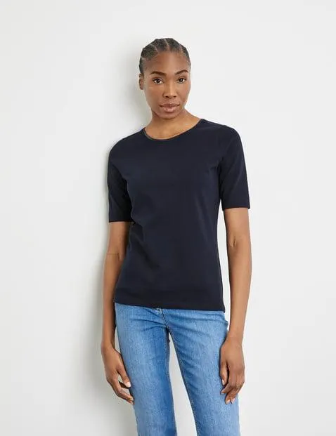 duurzaam T-shirt met gesatineerde hals