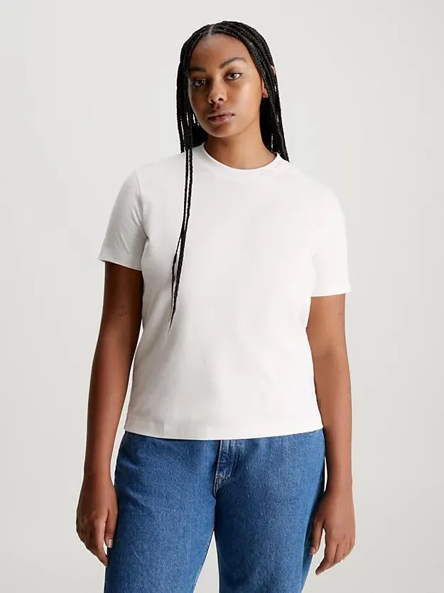 Slim T-shirt met kraag en logo