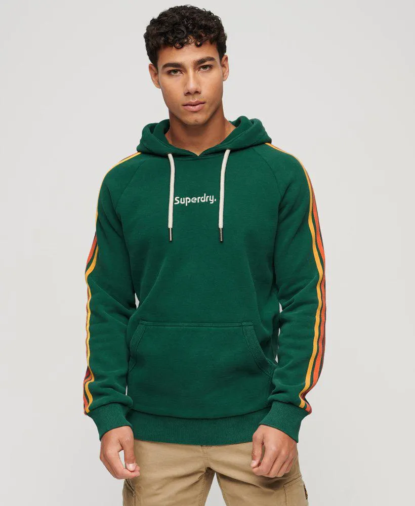 Terrain hoodie met logo en gestreepte mouwen