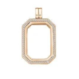 Rettangolo medaillon "Zirconi" (925/1Mrosegold-plated)