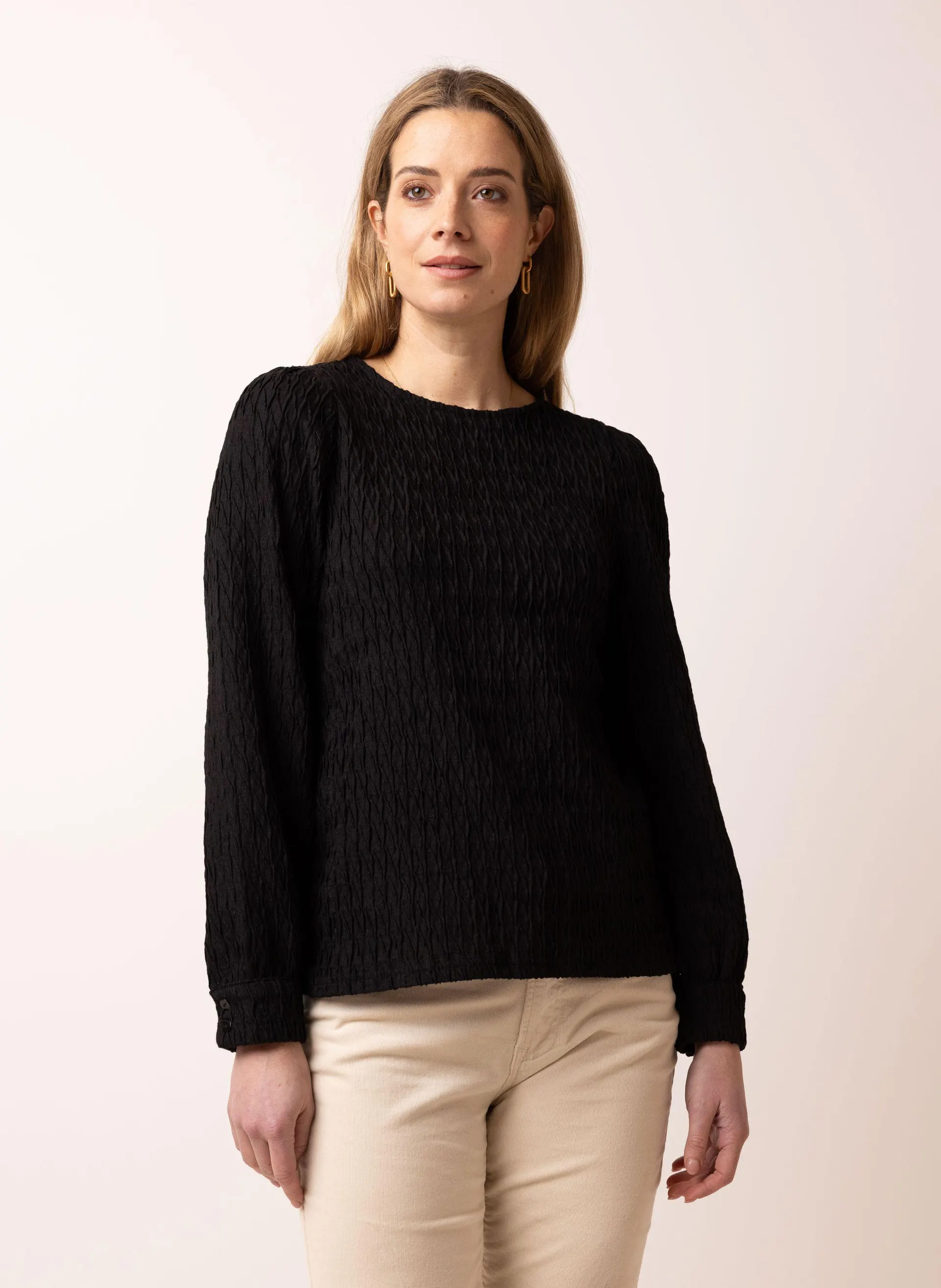 Zwart shirt met structuur