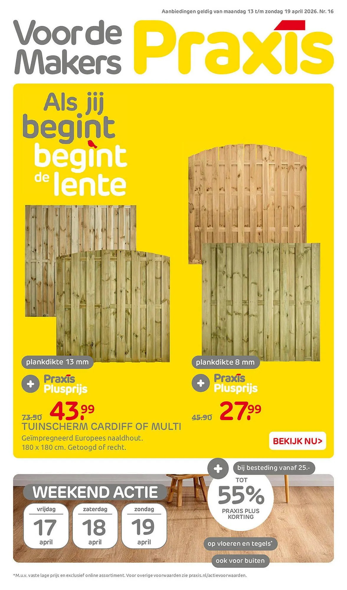 Praxis folder van 13 april tot 19 april 2026 - Folder pagina 1