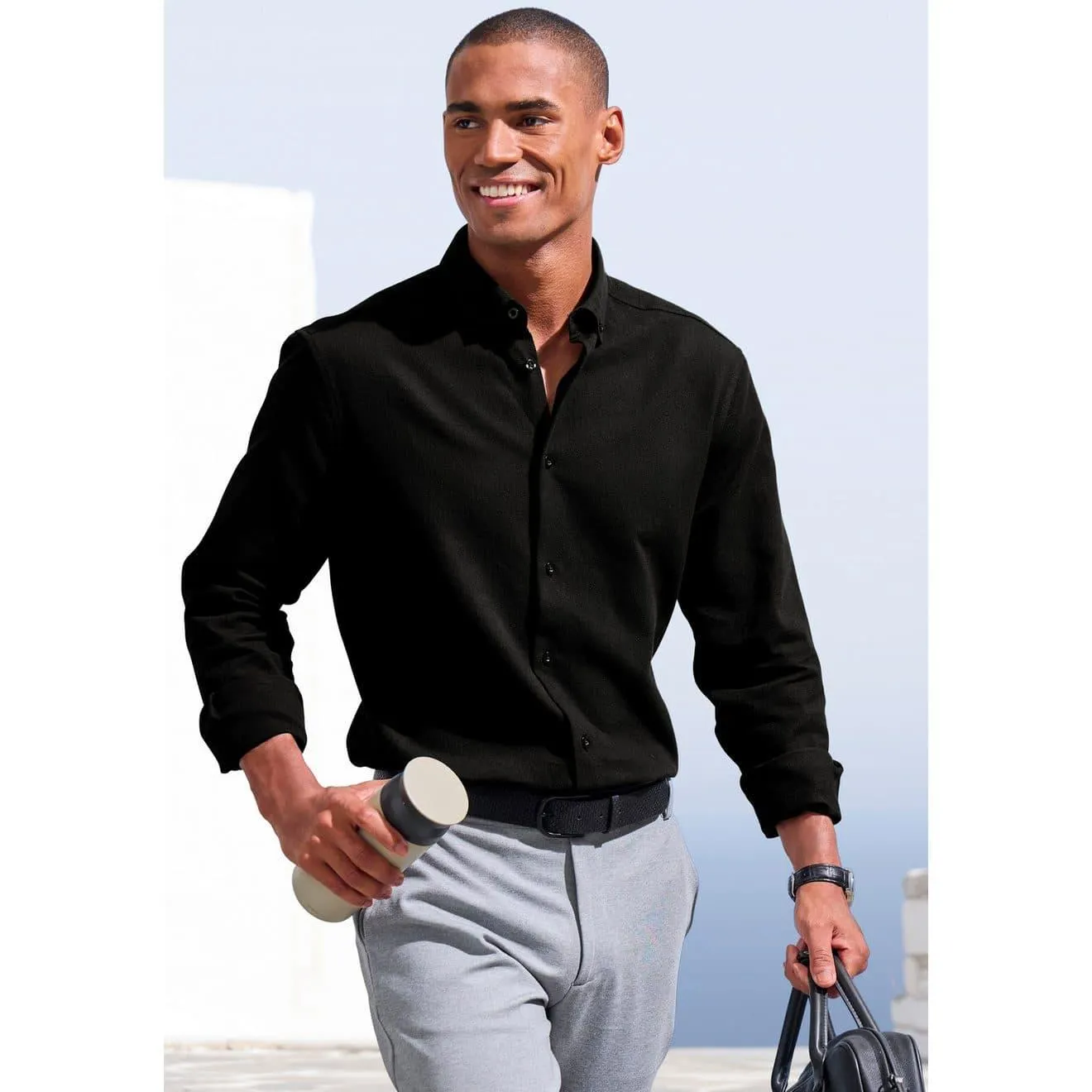 H.I.S Overhemd met lange mouwen Regular fit in hoogwaardige structuur-look