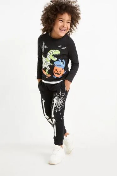 Halloween - skelet - joggingbroek - Glow in the dark