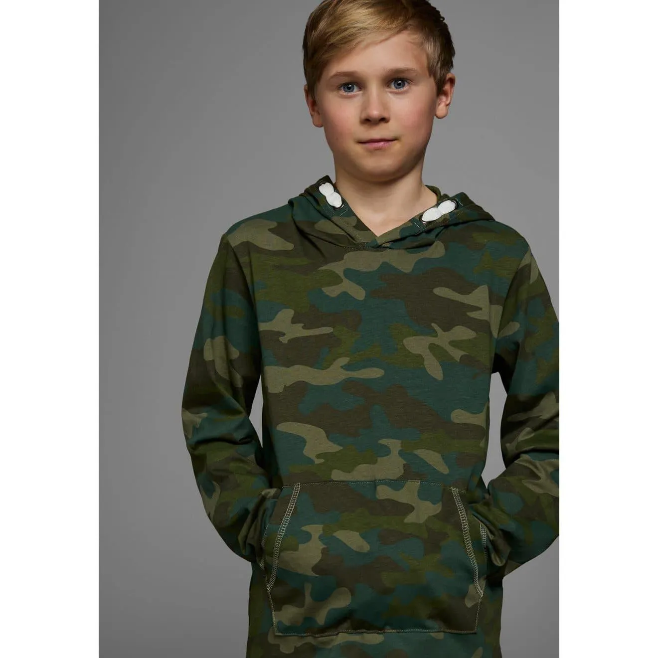 KIDSWORLD Shirt met lange mouwen Lange mouwen, basic pasvorm, allover-print, met capuchon