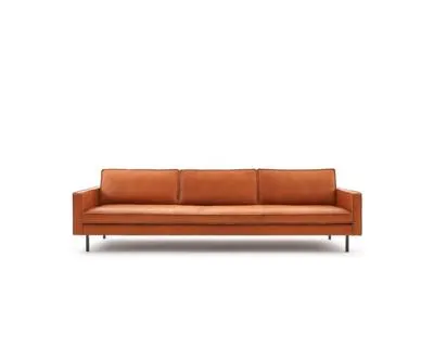 Loods 5 Design 4,5-zitsbank Slimm Leer Outside 4,5 Zits - 290 cm | PGC Sauvage Tobacco | Poten: Zwart