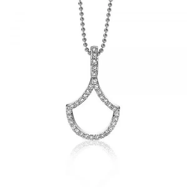 ZINZi zilveren hanger 28mm open fantasie vorm luxe hangoog ZIH1946