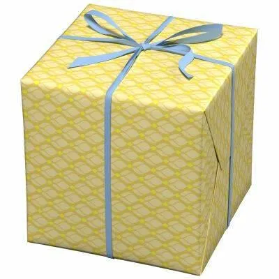 Cadeaupapier - 10 meter - retro geel