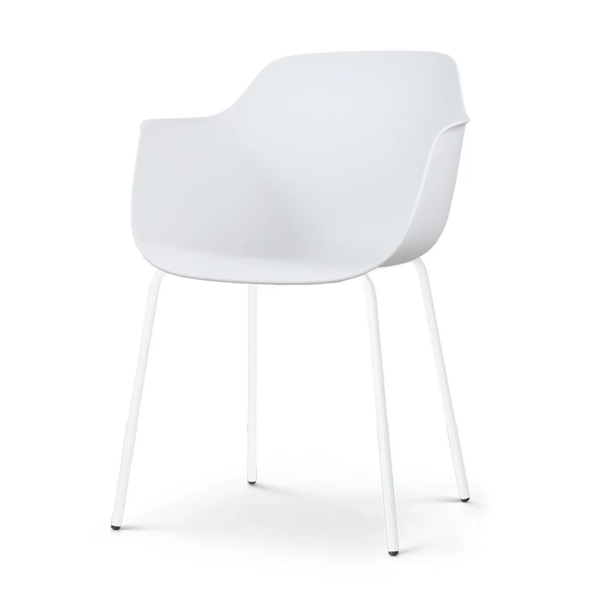Nolon Nora-Puk Eetkamerstoel Wit - met Armleuning - Wit Onderstel
