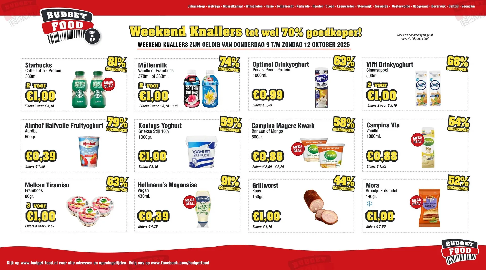 Budget Food folder van 9 oktober tot 12 oktober 2025 - Folder pagina 1