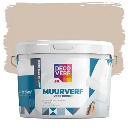 Decoverf muurverf taupe, 4L