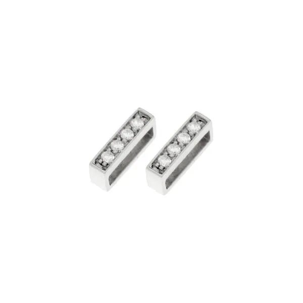 “slide on” for leather strap bracelet with CZ-stones (925/rhod-plated)