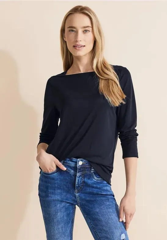 Shirt in zijden look