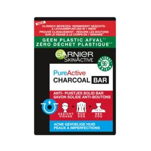 Garnier SkinActive Pure Active Charcoal Gezichtsreinigings Bar 100 gr