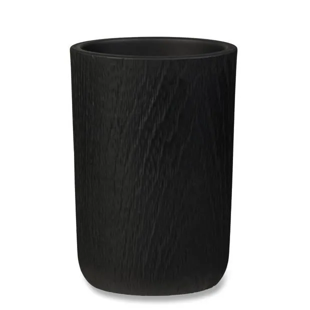 Blokker tandenborstelbeker Luna - zwart - ø7,5x10,3 cm