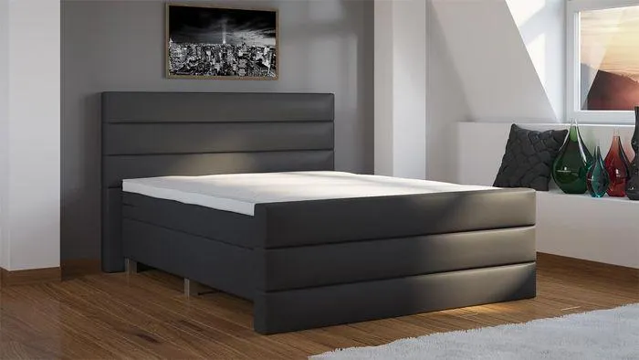 Boxspring Toronto Skai Leer Compleet Inclusief Voetbord