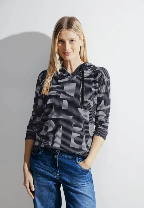 Jacquard hoodie-sweatshirt