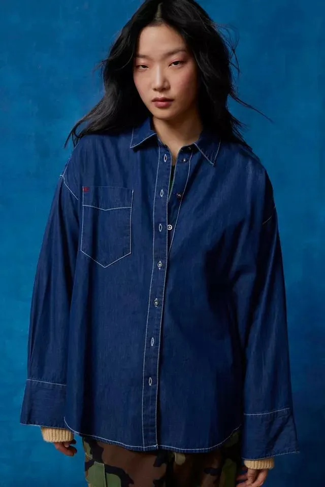 BDG Denim Lightweight Button-Down Shirt