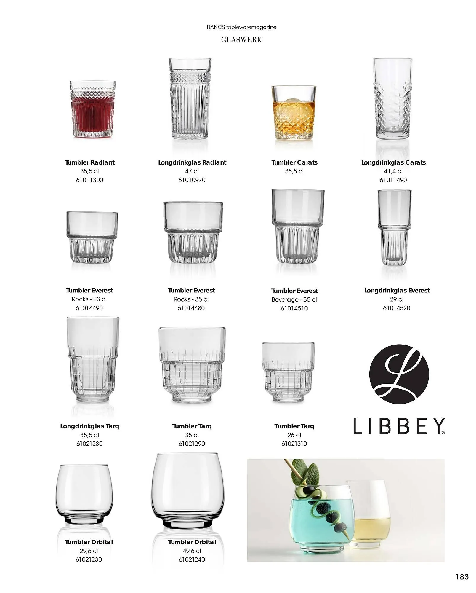HANOS Tableware Magazine 2023-2024 van 1 januari tot 30 april 2024 - Folder pagina 183